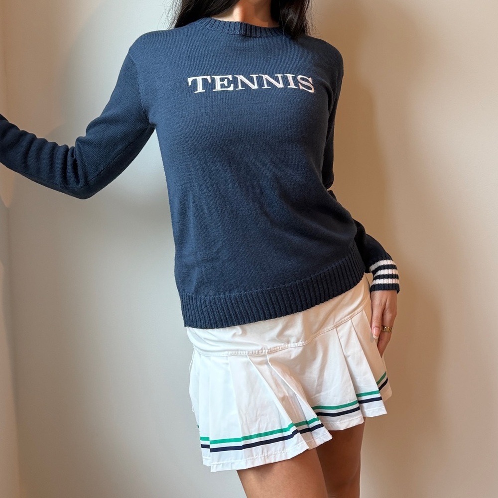 The Bubble Sweater TENNIS Navy and White Size Medium